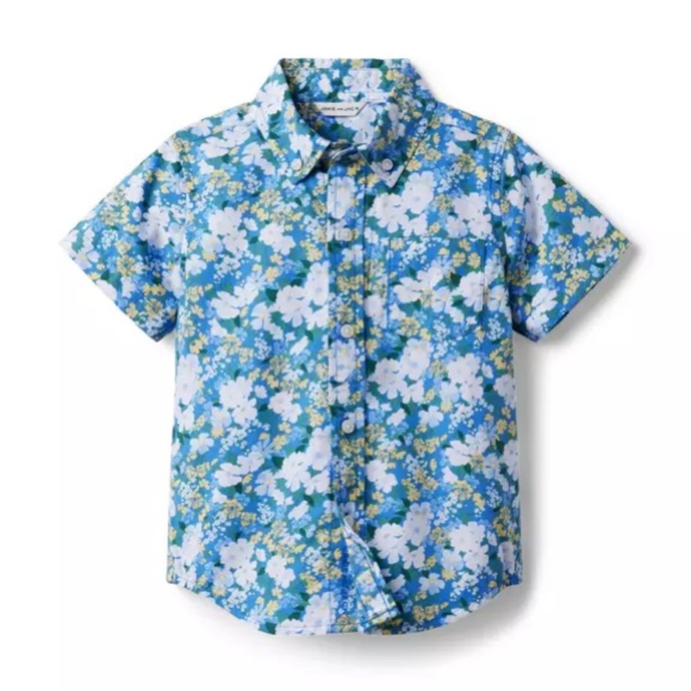 Janie and Jack Floral Poplin Shirt NWT